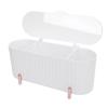 Cotton Swabs Storage   3 Grids Cotton Swabs Dispenser Dust Resistant Desktop Lipstick Puffs Case for Home Nail Salon