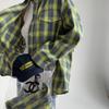 Retro Plaid Loose Lapel Long Sleeve Shirt for Women - Spring & Autumn