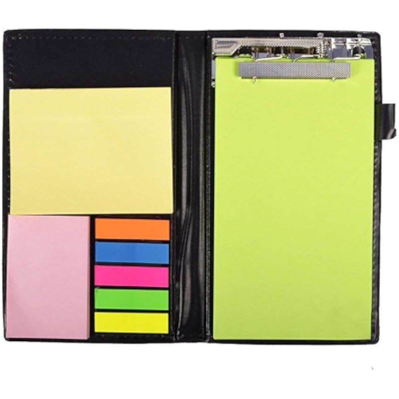 COI Memo Note Pad/Memo Note Book with Sticky Notes & Clip Holder in Diary Style (Neon 2 pcs)