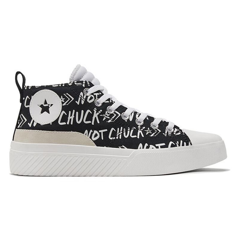 Converse Non Un Chuck Scarpe Comode Mid-Top in Tela Unisex Nero & Bianco