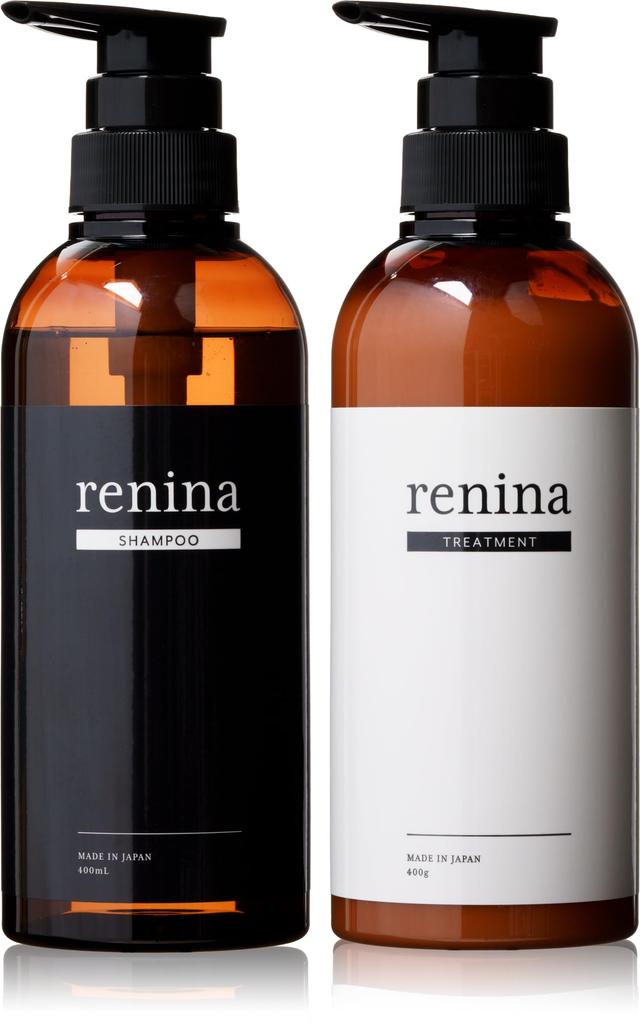 Renina Shampoo and Treatment Set care with plenty of beauty ingredients Moisturizing damage care to the ends Amino acid shampoo 400ml Bottle set