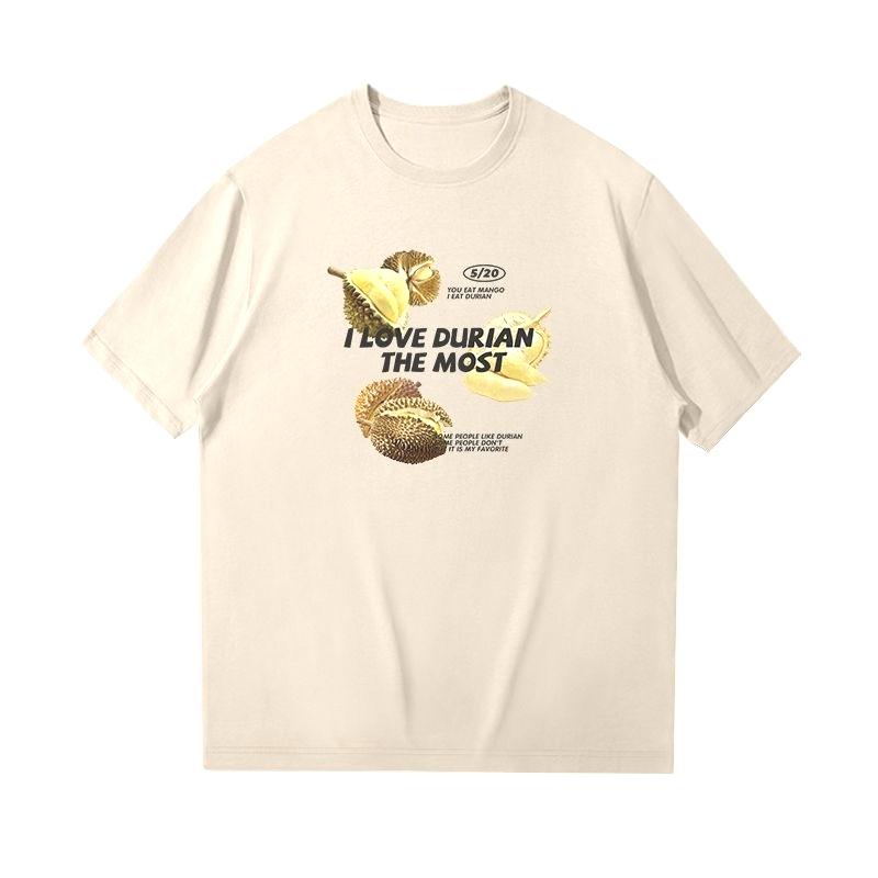 2025 Podzimní a zimní těžké roztomilé tričko s potiskem ovoce Pánské Dámské Čistá bavlna Ležérní Volné Osobní Všestranné tričko