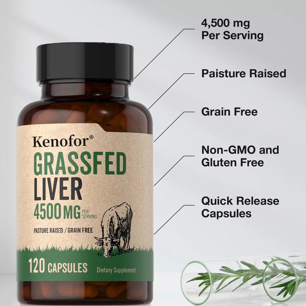Grassfed Liver 4500 Mg Dietary Supplement, 120 Capsules Per Bottle