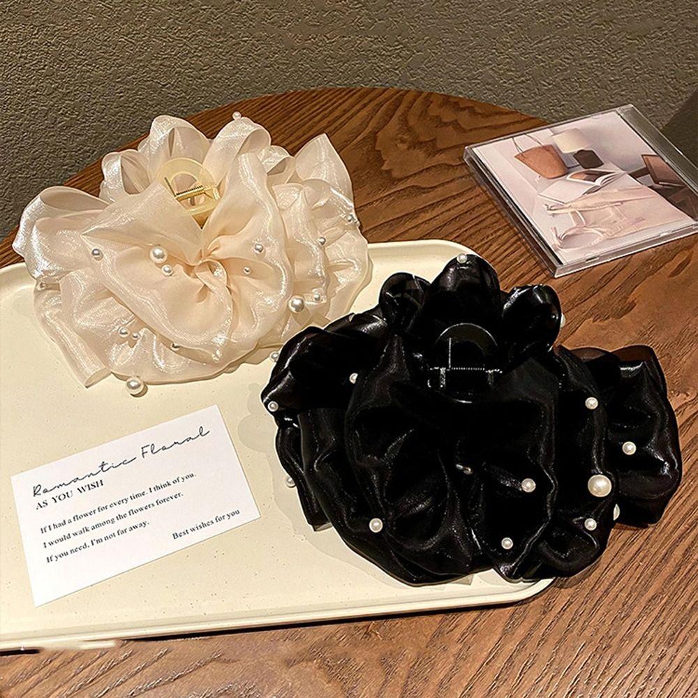 

Bow Hair Claws Pearl Claw Clips for Thick Hair Headdress Hair Pins Party