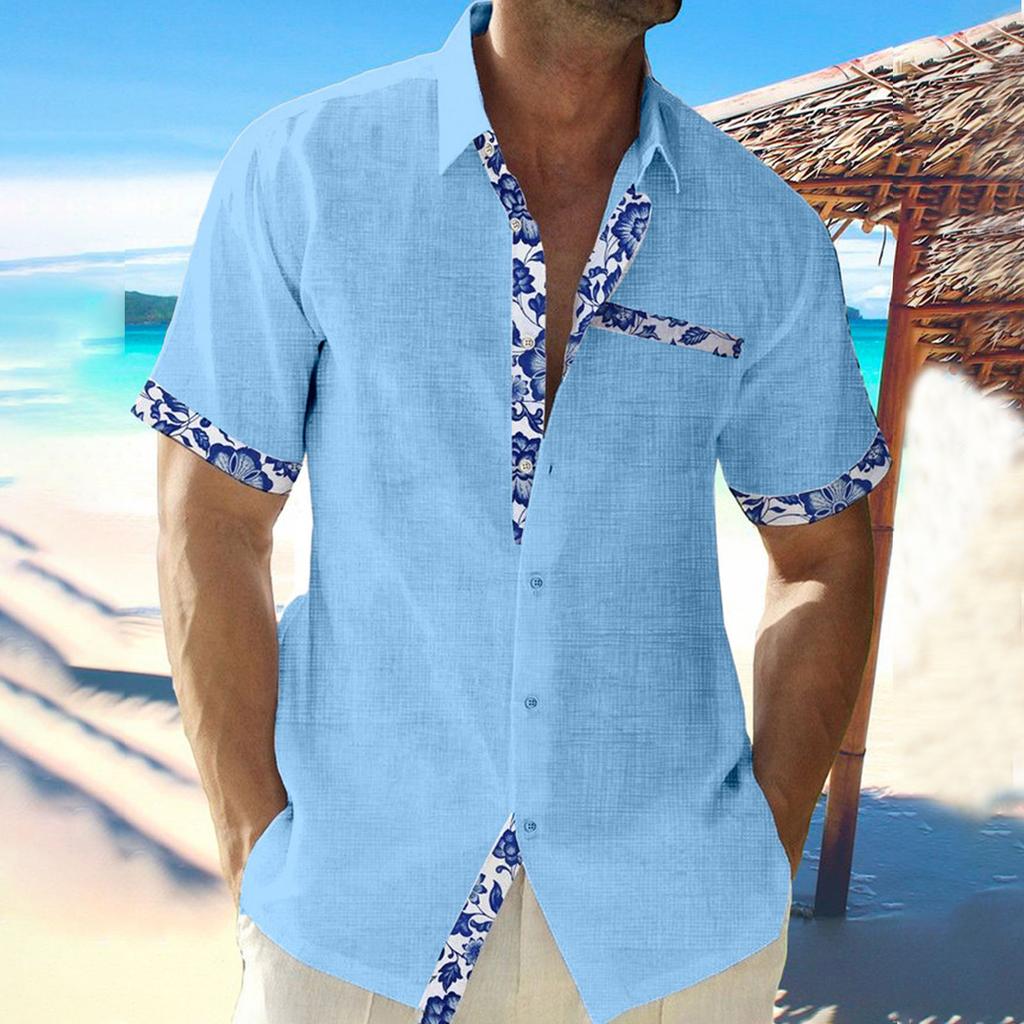 Hawaii-Hemd für Herren, Herren-Bowling-Hemden im Vintage-Stil, kurzärmelig, Sommer-Strandhemd