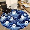1pc Ghost Floral Office Round Area Rug, Indoor Mat Suitable ForOffice, Under Office Chairs Bedroom Living Room Home Decor, Room Decot102