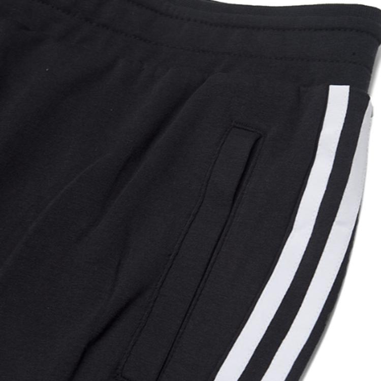 Adidas Striped Design Comfortable Soft Simple Mid-Rise Retro Sports Long Pants Knitted Sports Pants Women Bottoms Black BK5209