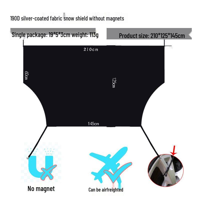 

Magnetic Car Snow Cover - Waterproof, Sunproof, Silver-Coated Fabric with Storage Bag