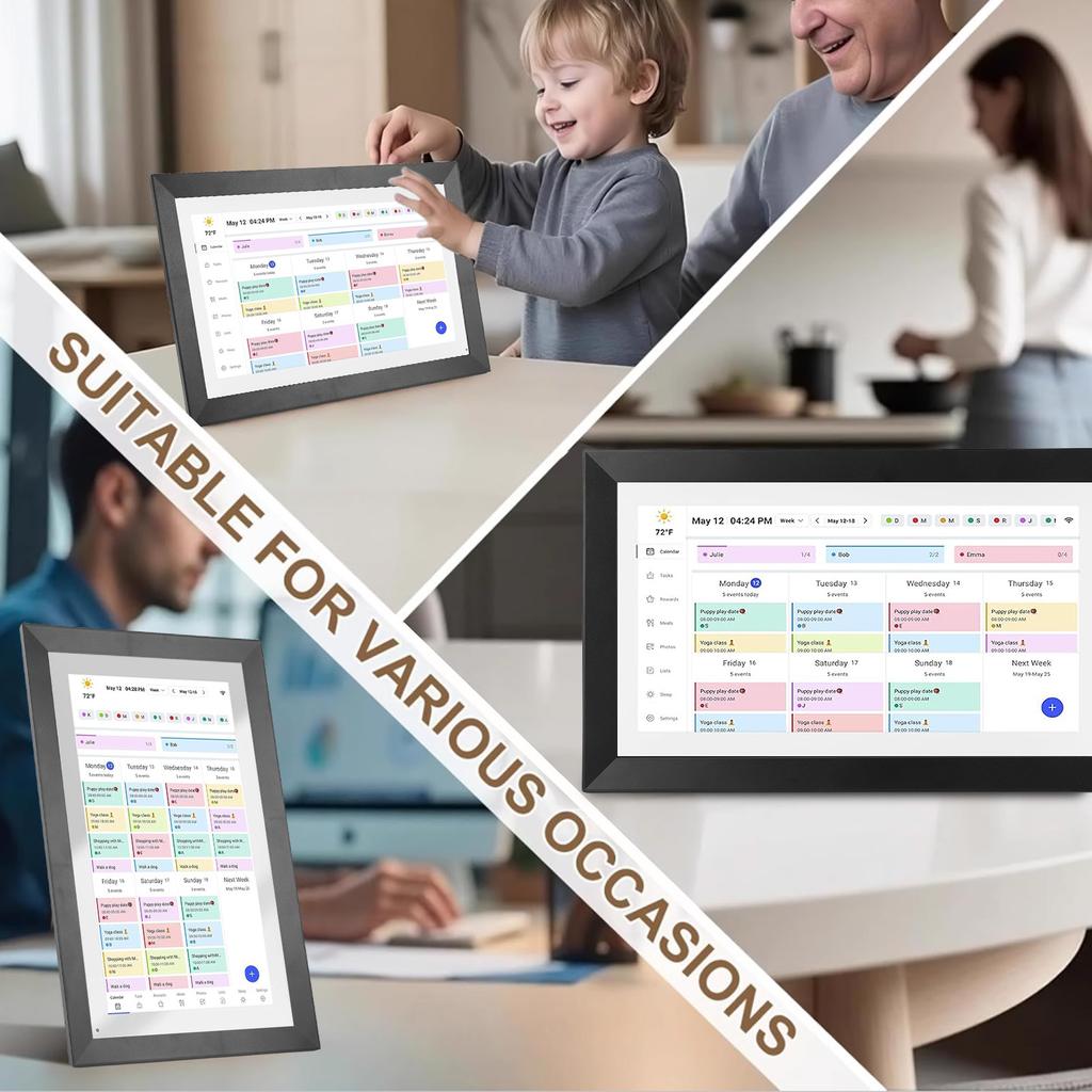 Smart Digital Calendar 1080P 15.6Inch Touchscreen WiFi Interactive Display Wall Planner Digital Calendar with APP for Family32GB