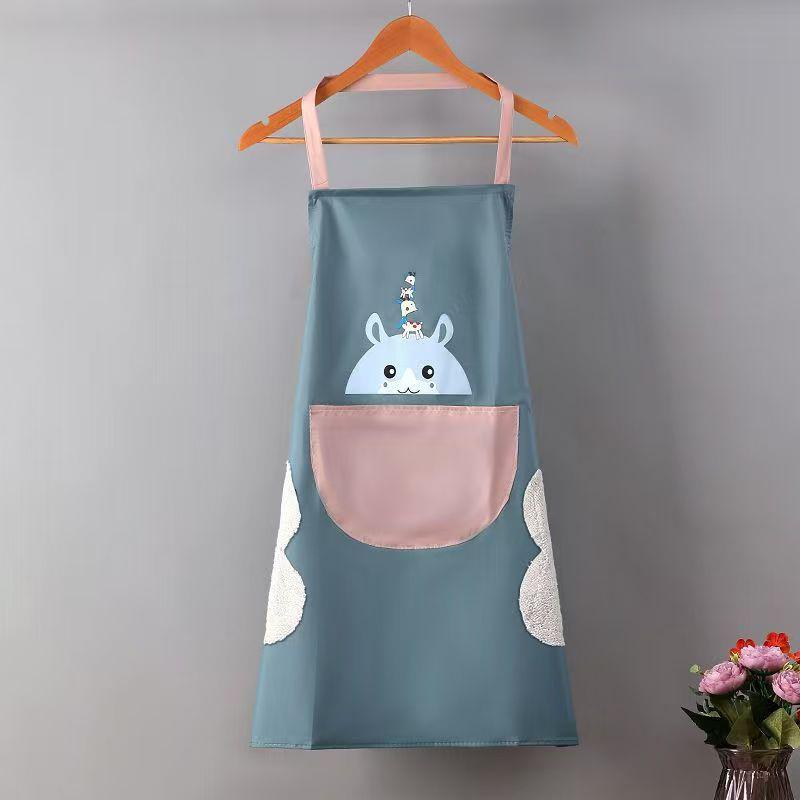 Hand-Wiping Kitchen Household Cooking Apron Oil-Proof Waterproof Men Women Adult Waist  Coffee Overalls Wipe Hand Apron