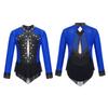 Barn Jenter Ballettdans Trikotkjole Kunstløp Rytmisk Gymnastikk Bodysuit Shiny Rhinestones Mesh skjørt Jumpsuit