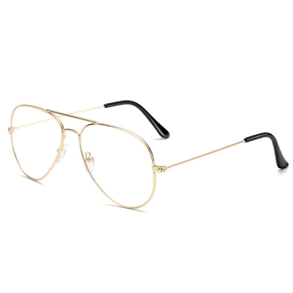 Classic Glasses Frame Fashion Personality Metal Frame Flat Mirror for Men and Women Plain and Ultra-light Black Frame Business Glasses.
