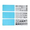 3 Set Nail Art Stamping Plates Stainless Steel Protective Blue Film Different Patterns Fingernails T