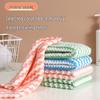 Wave Pattern Coral Fleece Kitchen Dishcloth - Absorbent, Thickened Cleaning & Scouring Pad.