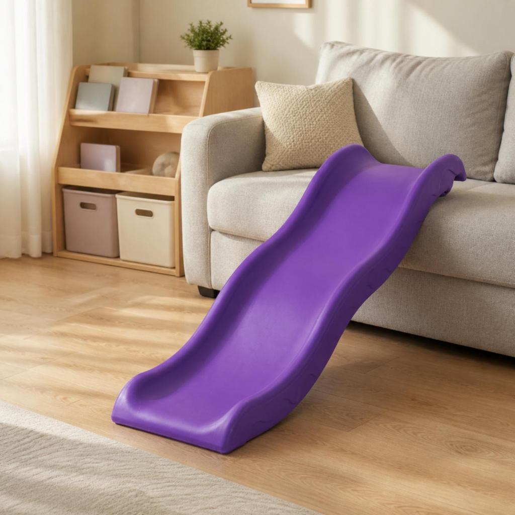 Child-Sized Indoor Slide Rounded Edges HDPE Young Child Heavy-Grade