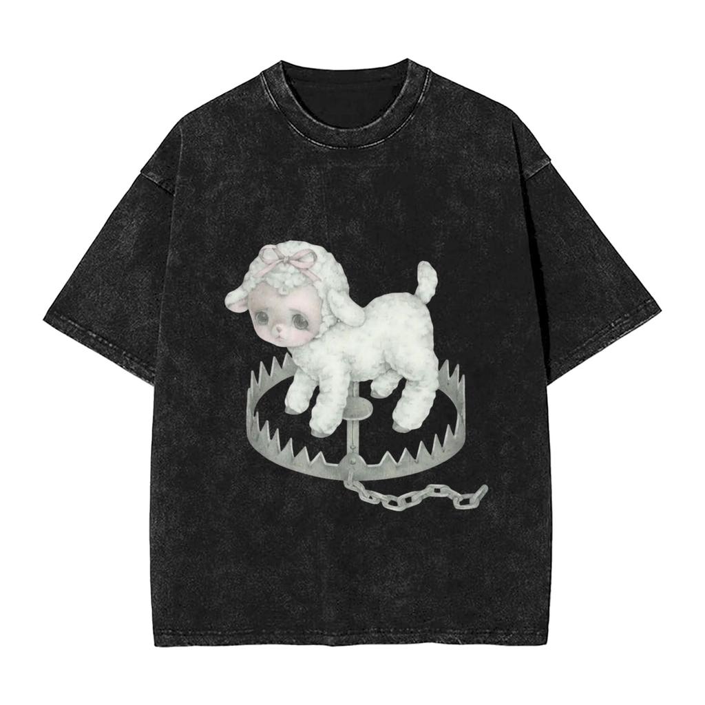 Streetwear Washed Tshirt Melanie Martinezs Loose Tshirts Hippie Tshirt For Man Beach Aesthetic Pattern Tees
