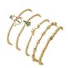 Cross-border Copper Bead Bracelet Set - Christmas Tree, Snowman, Pumpkin Designs - Gold Plated Elastic for Women