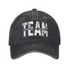 Soft Team Pope Leo XIV Baseball Caps Unisex Women Distressed Denim Washed Sun Cap Cardinal Robert Prevost Outdoor Adjustable Hat