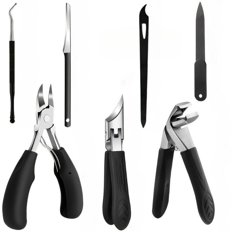 Xiaomi Stainless Steel 1/7PCS Home Foot Nail Care Kit Heavy‑Duty Ingrown Toenail Clippers Thick Nail Trimmer Cuticle Cutter Nail File