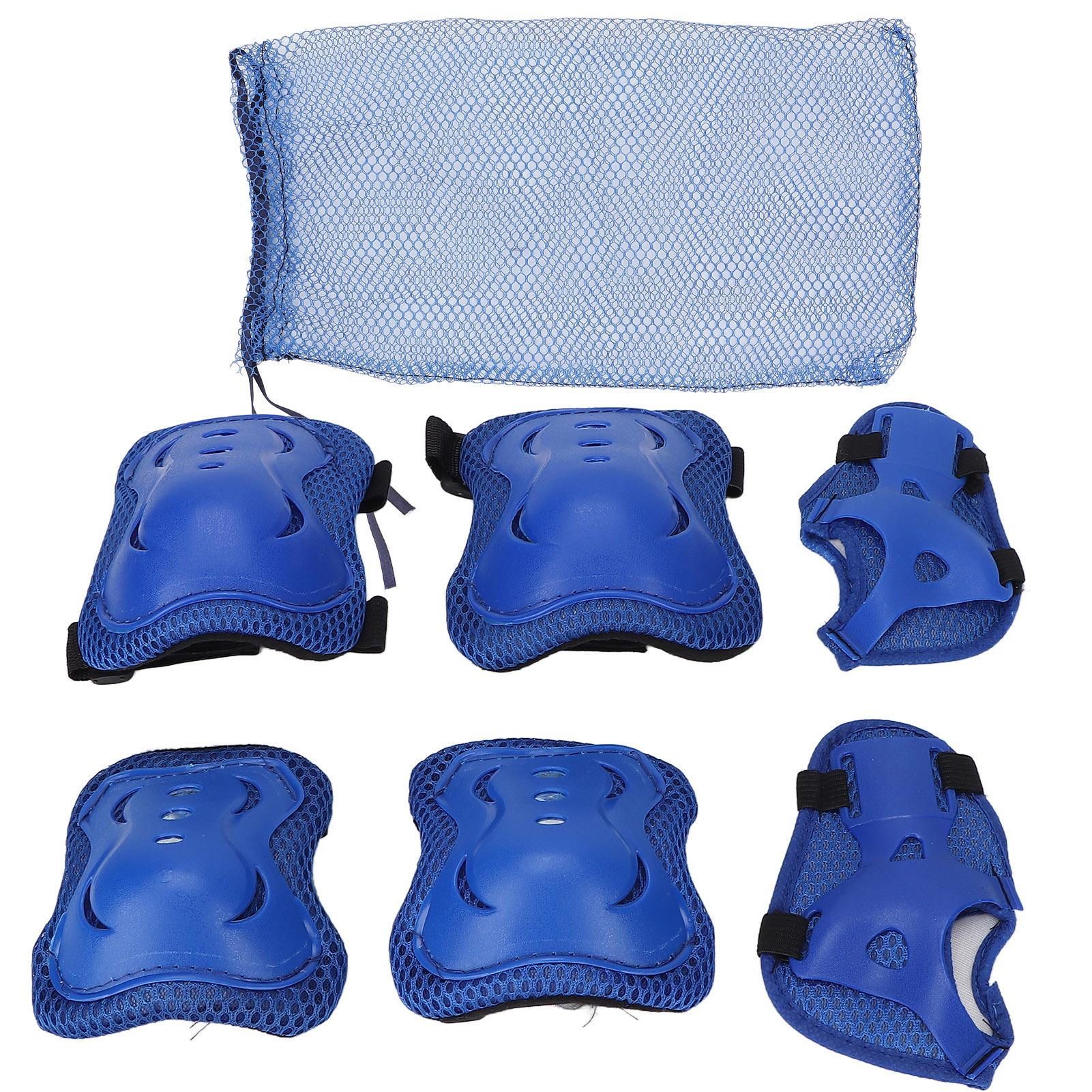 

Детский комплект защитного снаряжения, стильный дышащий наколенник, налокотник, защита для рук для езды на велосипеде, катания на роликах Blue
