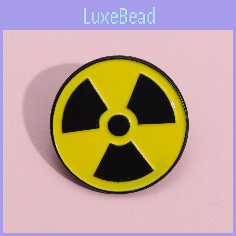 Unique Geometric Radiation Symbol Badge Stylish Round Metal Brooch For All Genders