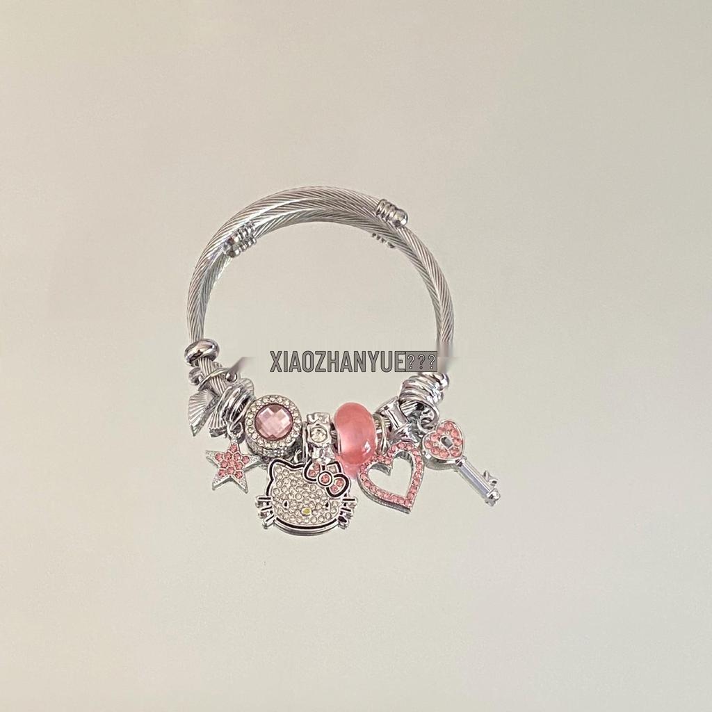 Panjia Dora Women's Stainless Steel Beaded Bracelet - European American Versatile Luxury Jewelry