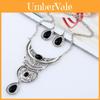 Retro Drop Pendant Necklace With Chain And Earrings For Fashion Enthusiasts