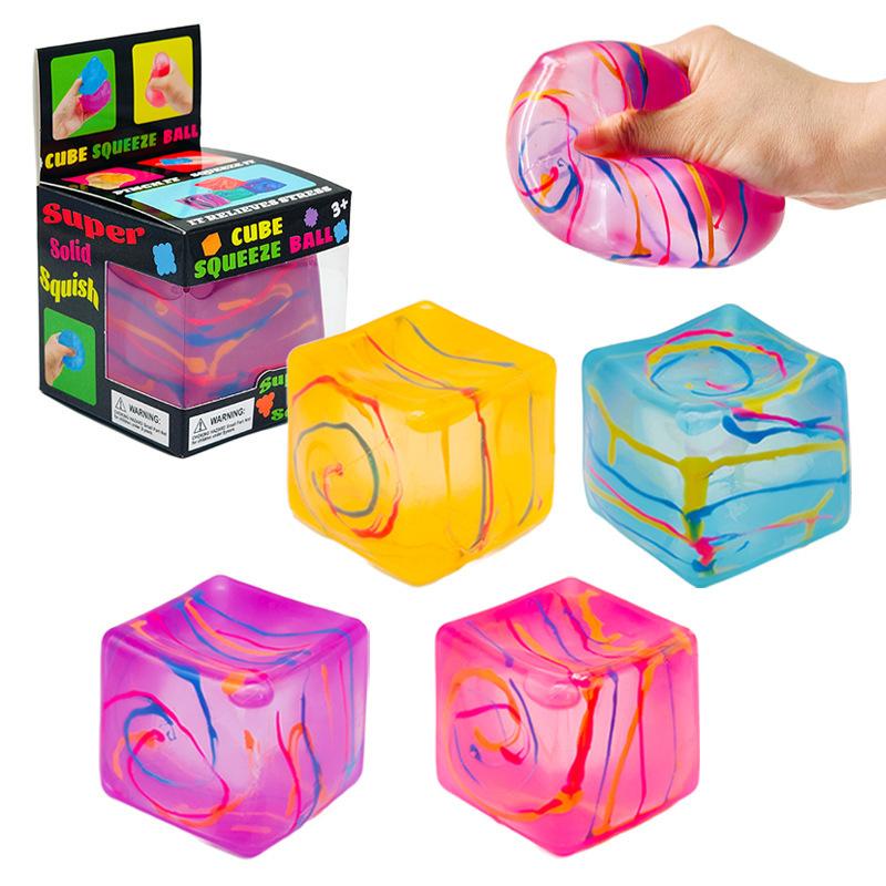 Stress Relief Toys Iridescent Ice Cube Malt Candy Squishy Slow Rising Fidget Toy Creative Decompression Gift for Kids