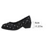 European and American foreign trade large size spring new shallow single shoes women's shoes rubber middle heel shallow mouth polka dot casual shoes