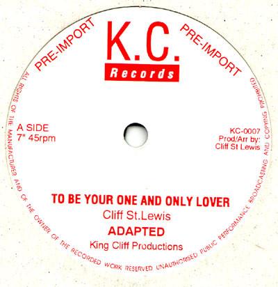 

7inch Record CLIFF ST. LEWIS To Be Your One And Only Lover KC0007 KC Record Jamaica Reggae Ska Dub Used