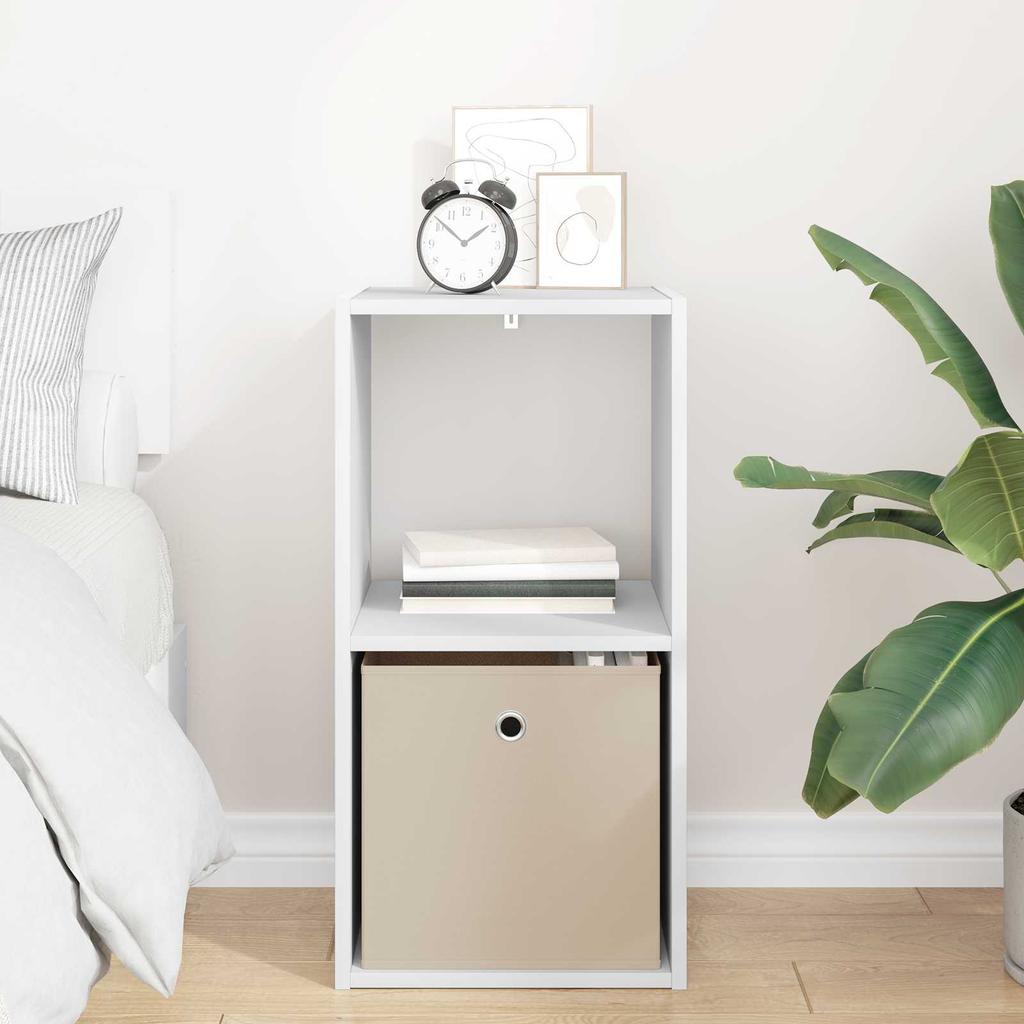 White Nightstand with Drawers 35 X 32 X 68.5 Cm Engineered Wood
