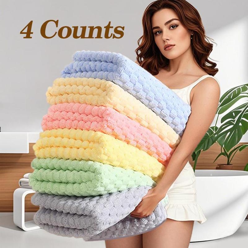 1/4 Stück Superabsorbierendes Erwachsenenhandtuch Ultrafeine Faser Schnelltrocknend Texturiertes Handtuch Weich Zuhause Verdicken Badetuch Korallenvlies