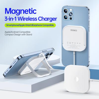 Přenosná magnetická bezdrátová nabíječka 3 v 1 se stojánkem pro iPhone 16 Pro Max 15 Plus 14 Pro Watch S10 Airpods Pro2 zařízení