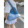 Korean version of fashion denim large-capacity bag women's 2025 new college style tote bag simple shoulder armpit bag