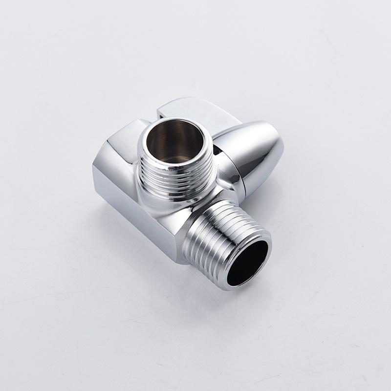 Brass Shower Head Water Separator Chrome Plated Wall Mount Bathroom Faucet One-In Two-Out Changeover Valve Modern Simple Design