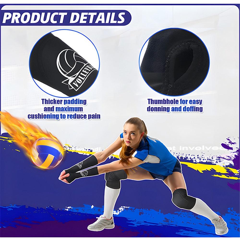 1 Pair Volleyball Arm Sleeves Passing Forearm Sleeves with Protection Pad and Thumb Hole Sports Arm Guard Volleyball Sleeves