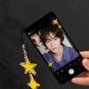 Mobile Phone Selfie Acrylic Photo Frame for 3 Inch Kpop Anime Card Holder INS Style Magnetic Protective Case with Star Pendent