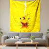 Vertical Tapestry Pikachu Lightning Minimalist Yellow Wall Hanging Anime Bedroom Decor