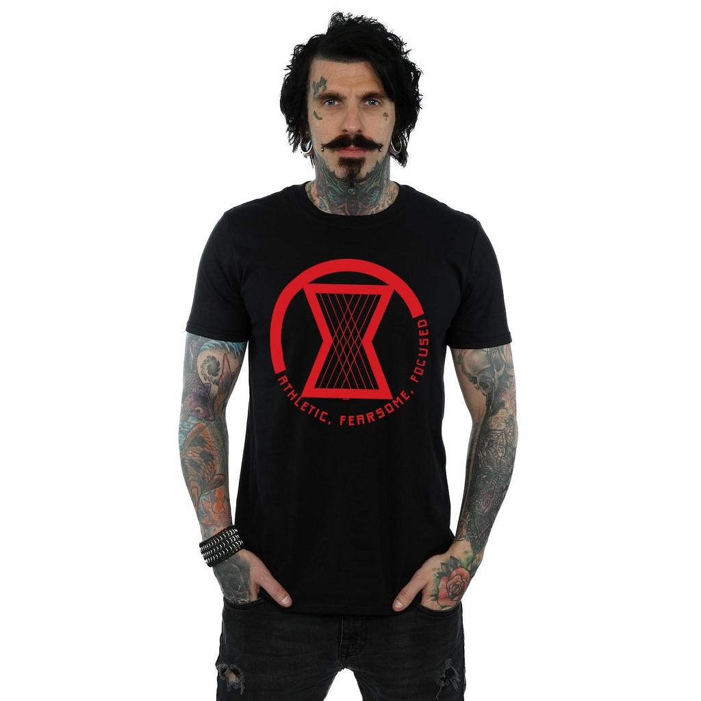 Marvel Mens Black Widow Movie Athletic Logo T-Shirt