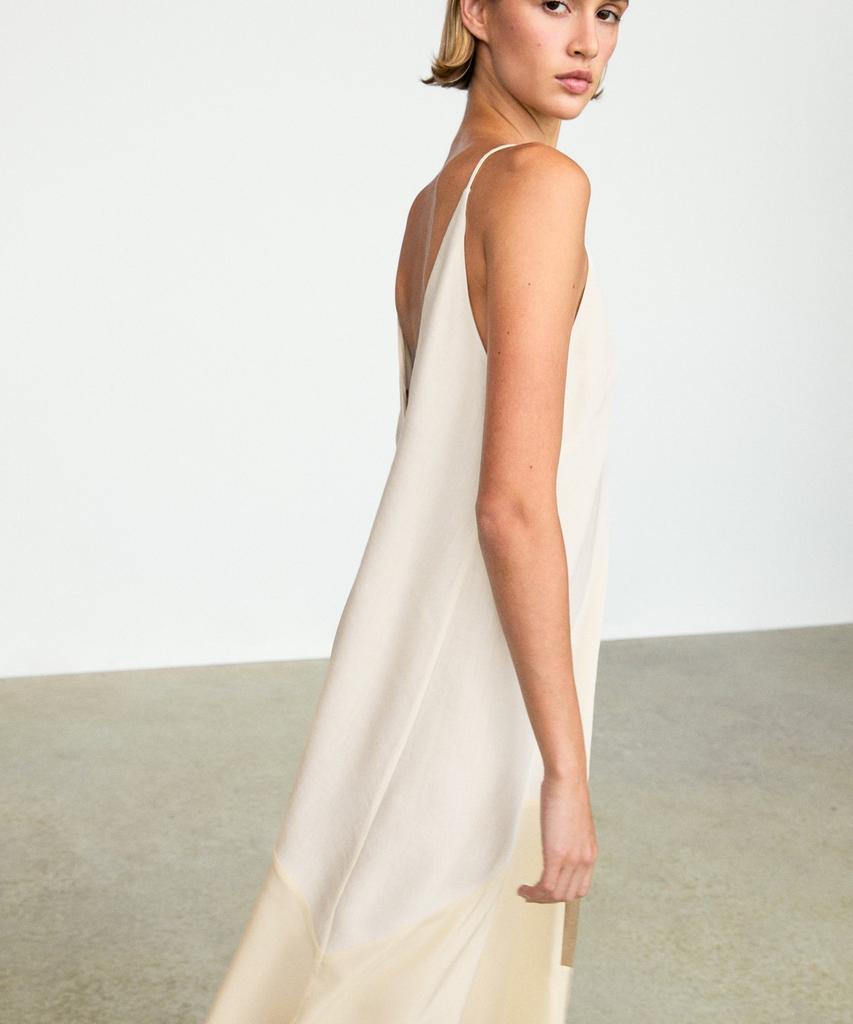 Masimodutti Color Block Fluid Midi Dress