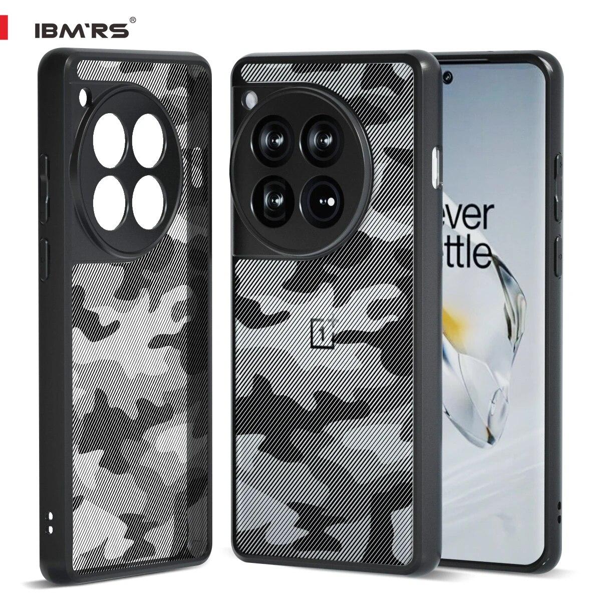 

(В комплекте ремешок на запястье)IBMRS [двойное покрытие против царапин] для чехла для телефона OnePlus Ace 12, прозрачный камуфляжный жесткий защитный чехол art camo for 11