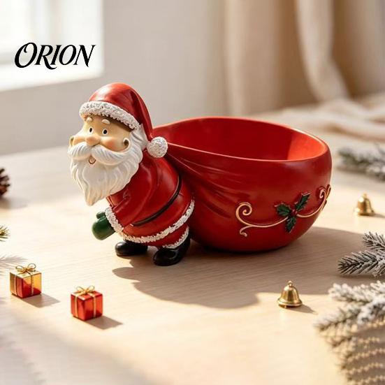 Indoor Holiday Party Supplies Santa Claus Candy Bowl, Resin Christmas Desktop Organizer, Decorative Fruit Dish, Themed Home Accent Creative