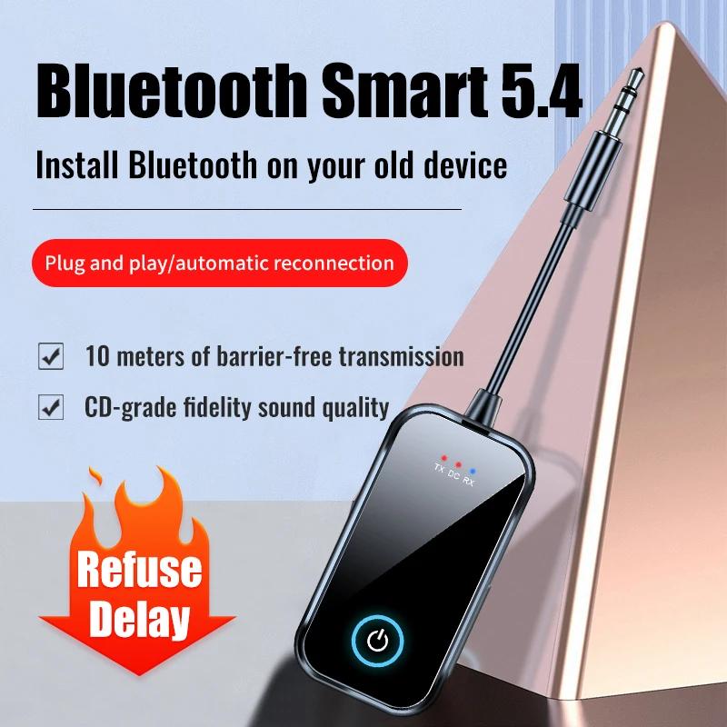 2 in 1 Bluetooth 5.4 Audio Transmitter Receiver 3.5mm AUX Jack Stereo Music Wireless Audio Adapter for TV Car Speaker PC Headphone