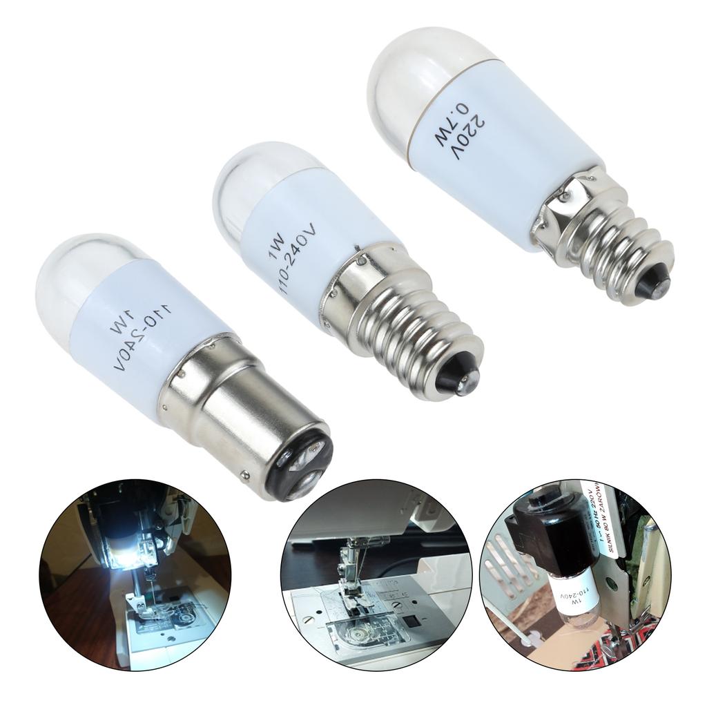BA15D/E14/E12 Universal Screw Sewing Machine LED Bulb Light Illuminate 1W 0.7W Sewing Lamp for Household Sewing Machine 220V 1PC