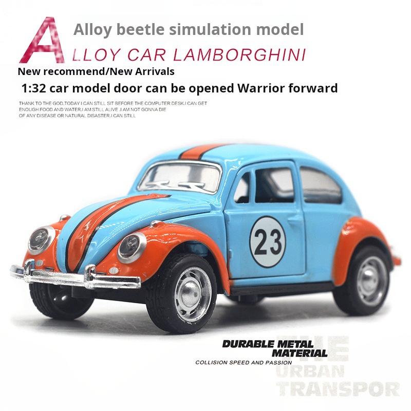 1/32 Scale Alloy Car Model Beetle Painted Racing Car Classical Car Model Rebound Door Opening Car Model For Children's Gifts