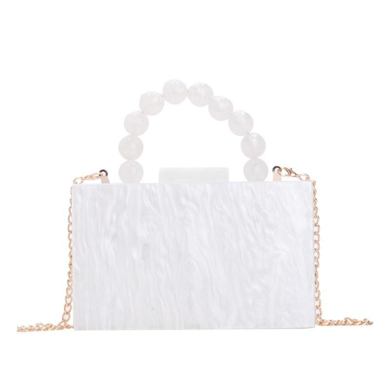 Acrylic Bag Beads Portable Shoulder Messenger Chain Box Bag Dinner Bag Direct Sale