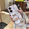 Wristband Cartoon Phone Case For Realme P3 Ultra 5G Anti-knock Lanyard Silicone Wrist Strap Waterproof Phone Holder Cute