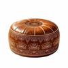 PU Leather Round Sofa Stool Cover Space-Saving Tatami Sitting Mat Storage Leg Bench  Apartment