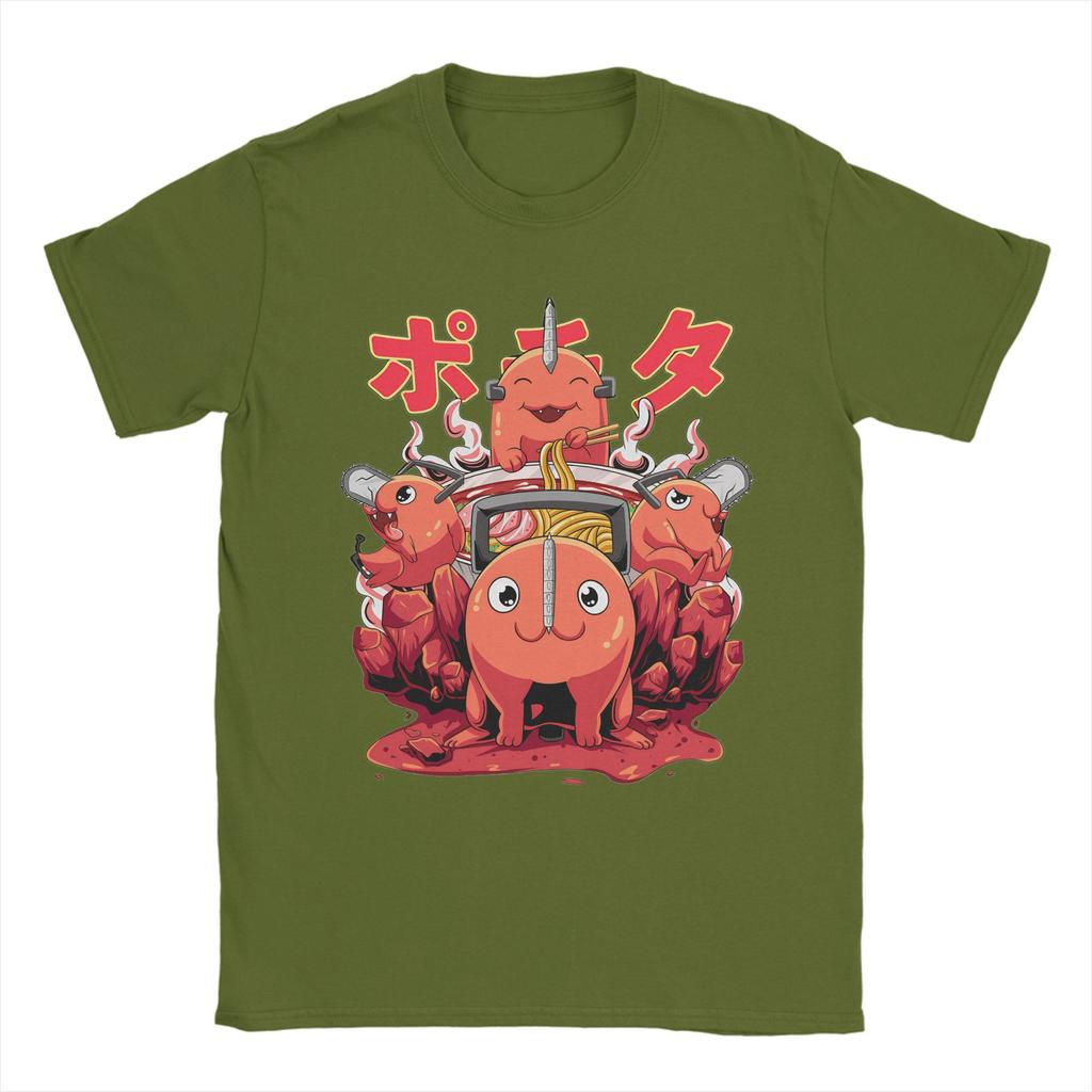 Men's Demon Ramen T-Shirts  Manga Denji Power Reze Cotton Clothes Beach Short-Sleeved T-Shirt O Neck Tshirt Plus Size 5XL 6XL