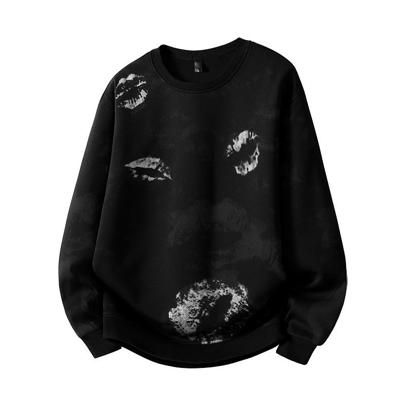 Men's Pullover Spring and Autumn Long-sleeved Fashion Printed Round Neck Sweatshirt Sports Casual Top